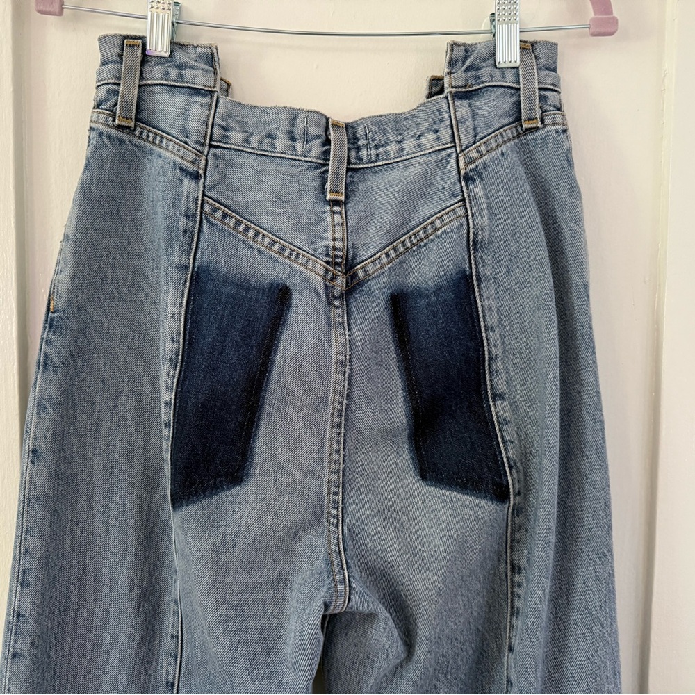Agolde Pieced Angled Asymmetric High-Rise Organic-Cotton Denim Jeans size 26 - Picture 7 of 8